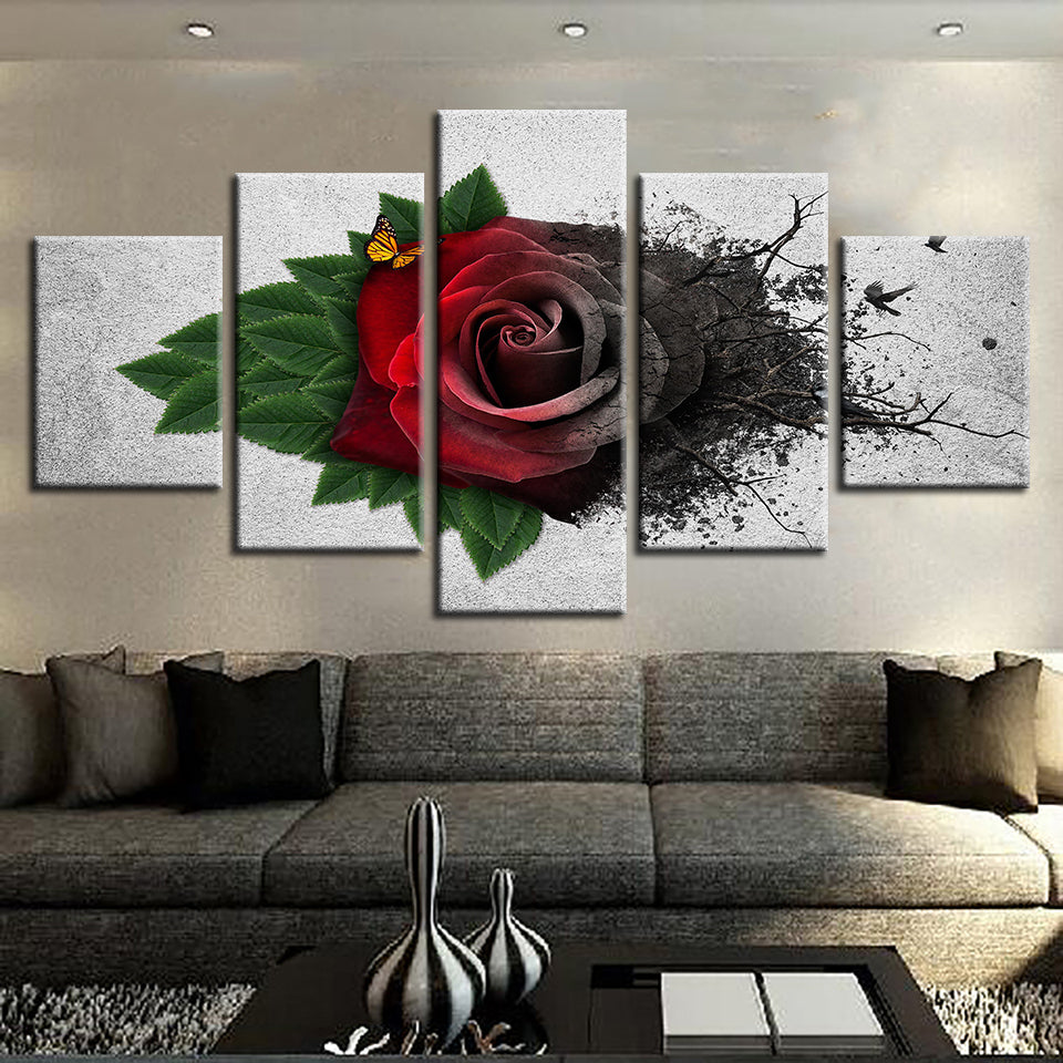 Beautiful paintings with roses and butterflies- Wall Art Decor Ideas