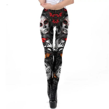 Gothic Print Leggings