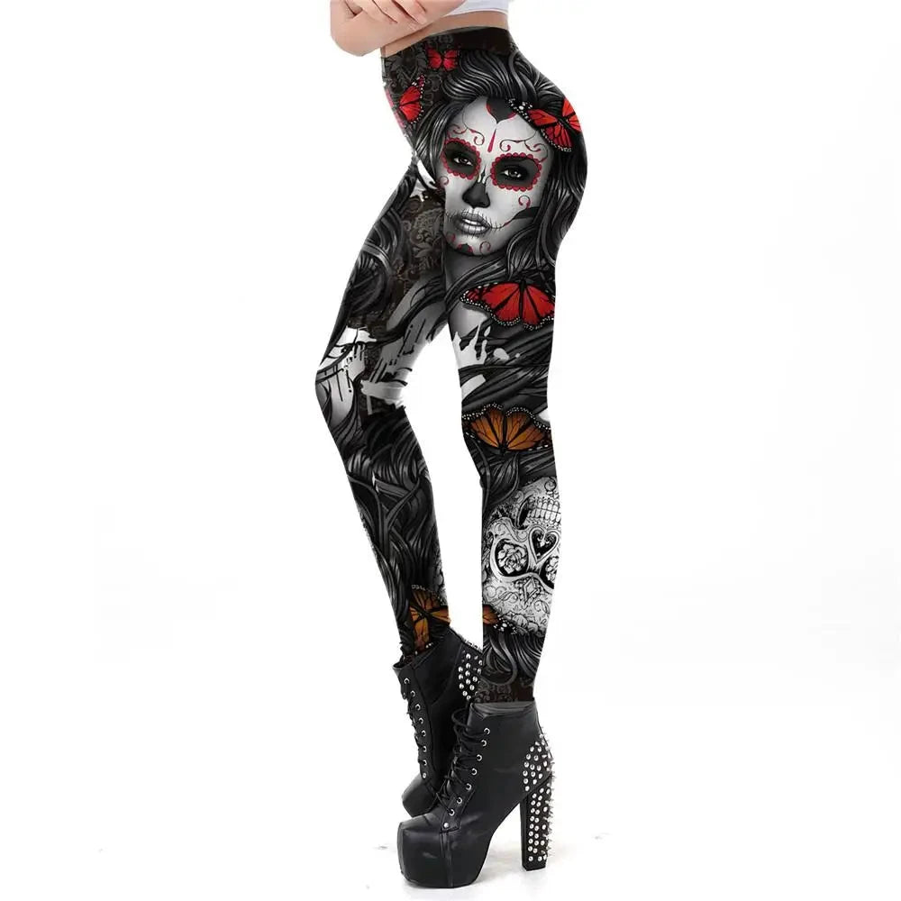 Gothic Print Leggings