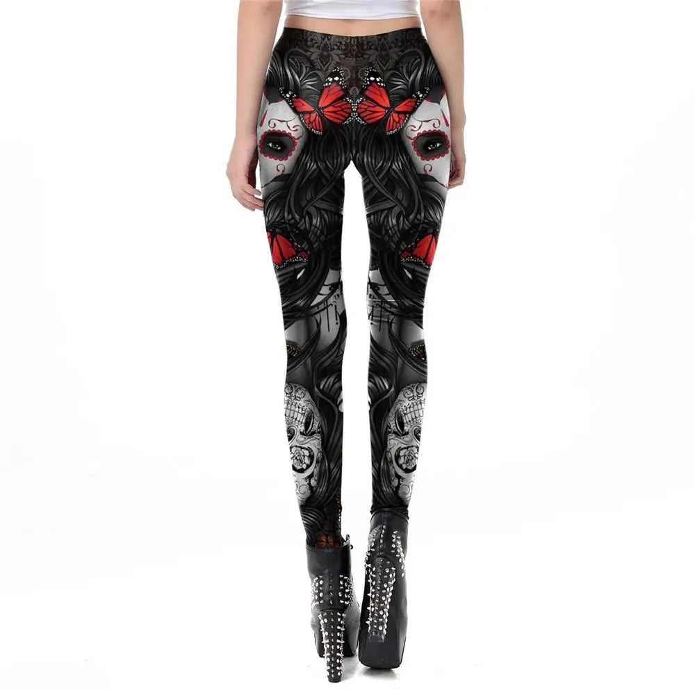 Gothic Print Leggings